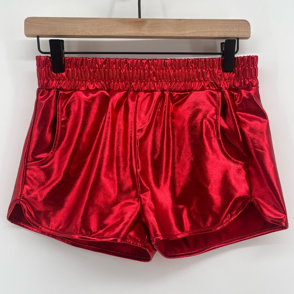 Spirit Halloween Shiny Metallic Red Shorts Women’s Size XS Costume Basics